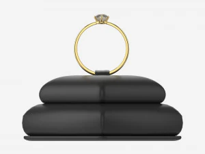 Ring Leather Display Holder Stand 06 3D Model