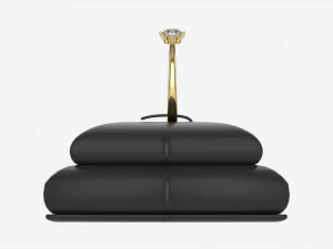 Ring Leather Display Holder Stand 06 3D Model