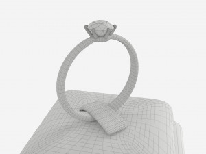 Ring Leather Display Holder Stand 06 3Dモデル