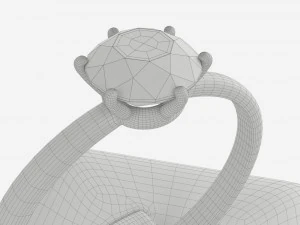 Ring Leather Display Holder Stand 06 3D Model