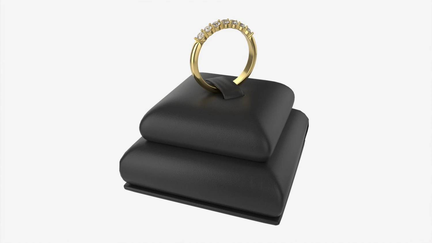 Ring Leather Display Holder Stand 07 3D Model .c4d .max .obj .3ds .fbx .stl .blend 