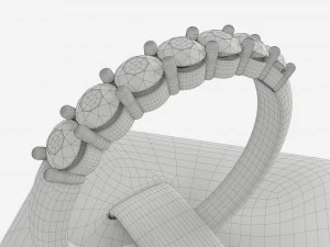 Ring Leather Display Holder Stand 07 3D Model