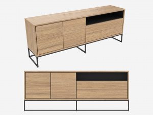 Sideboard with doors and drawers 3D Model