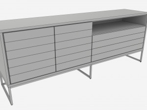 Sideboard with doors and drawers 3D Model