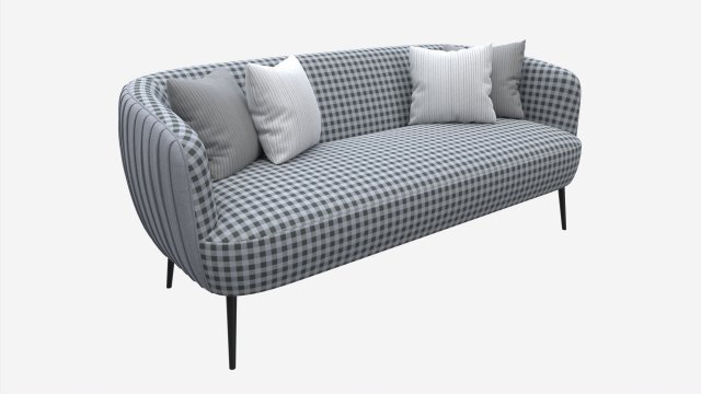 Sofa Accent 3-seater 3D Model .c4d .max .obj .3ds .fbx .stl .blend 