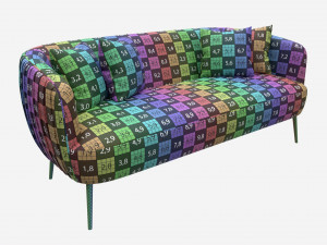 Sofa Accent 3-seater 3D Model