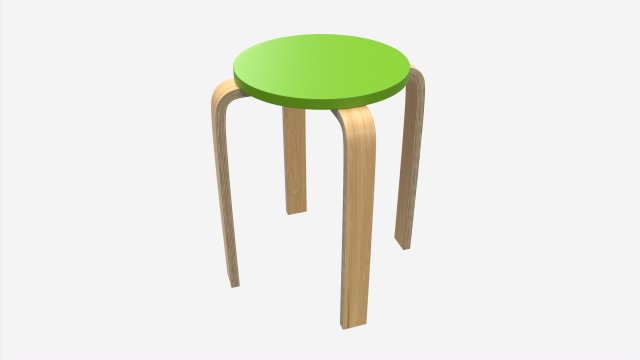 Stool Sixty 3D Model .c4d .max .obj .3ds .fbx .stl .blend 