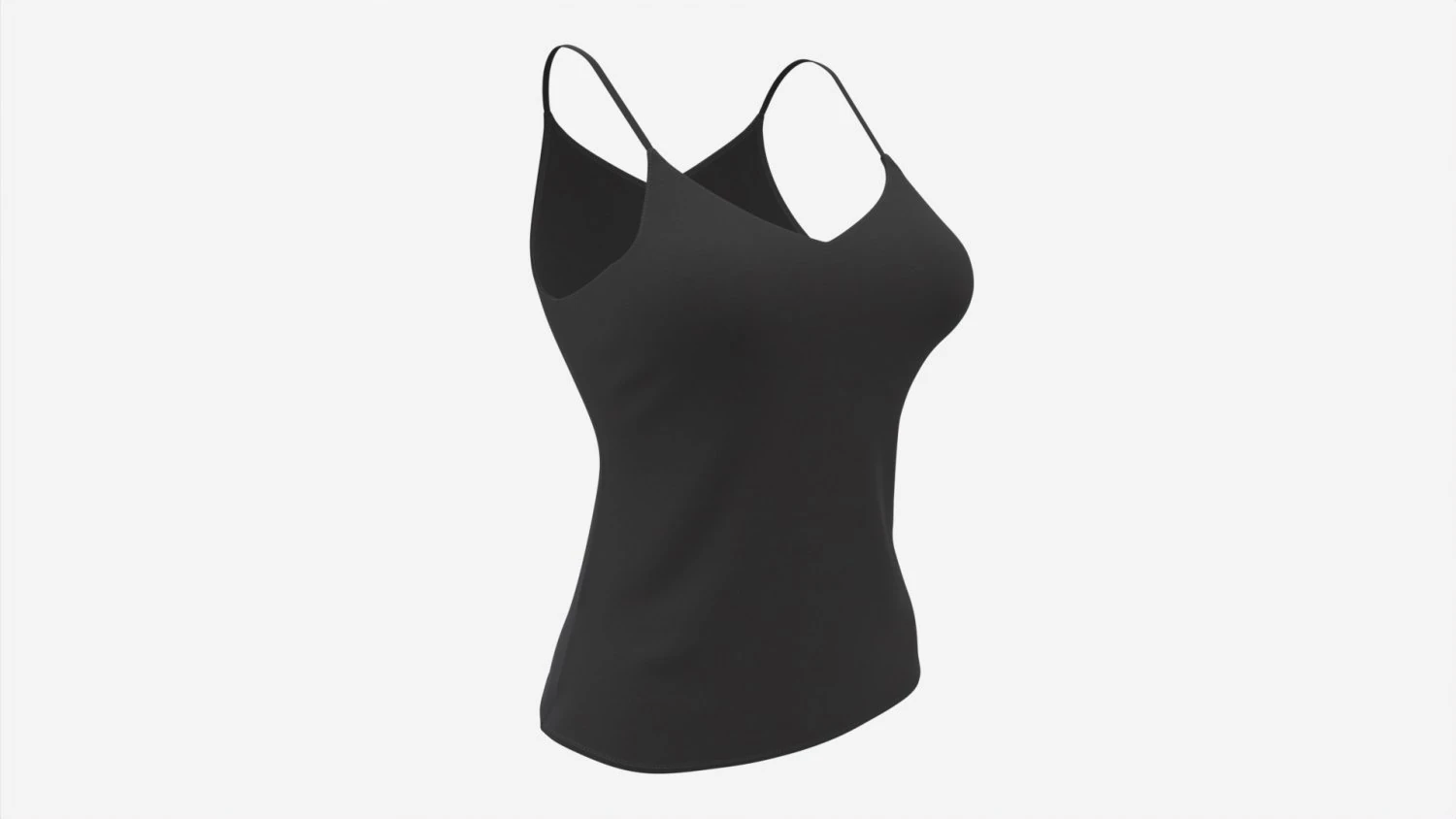 Strap Vest Top for Women Black Mockup 3D Model .c4d .max .obj .3ds .fbx .stl .blend 