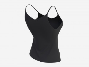 Strap Vest Top for Women Black Mockup 3D 모델