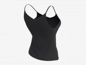 Strap Vest Top for Women Black Mockup 3D Model