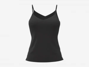 Strap Vest Top for Women Black Mockup 3D Model
