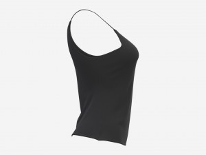 Strap Vest Top for Women Black Mockup 3D 모델