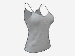 Strap Vest Top for Women Black Mockup 3D 모델