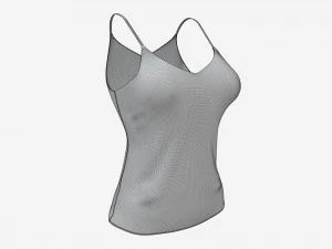 Strap Vest Top for Women Black Mockup 3D Model
