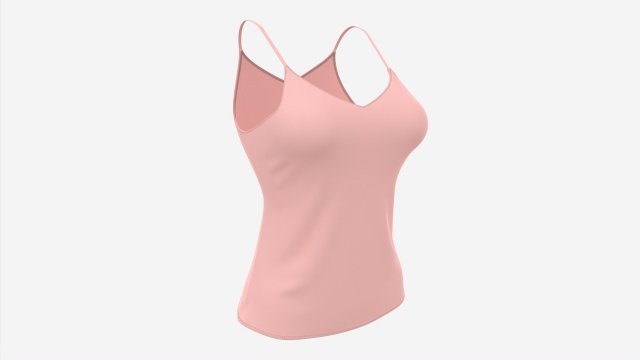 Strap Vest Top for Women Pink Mockup 3D Модель .c4d .max .obj .3ds .fbx .stl .blend 