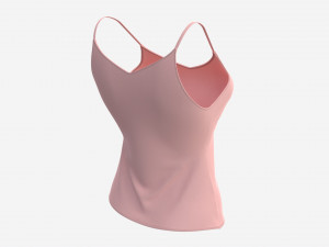 Strap Vest Top for Women Pink Mockup 3D Модель