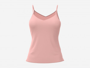 Strap Vest Top for Women Pink Mockup 3D Модель