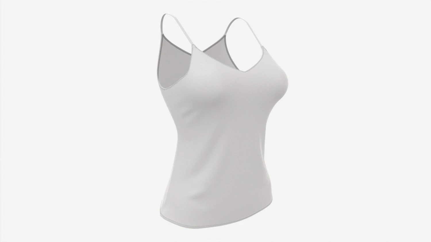 Strap Vest Top for Women White Mockup 3D Model .c4d .max .obj .3ds .fbx .stl .blend 