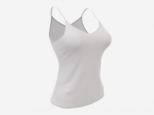 Strap Vest Top for Women White Mockup 3D Model