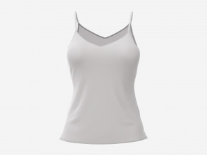 Strap Vest Top for Women White Mockup 3D Модель