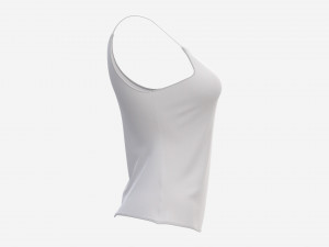 Strap Vest Top for Women White Mockup 3D Модель