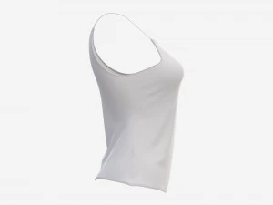 Strap Vest Top for Women White Mockup 3D Model