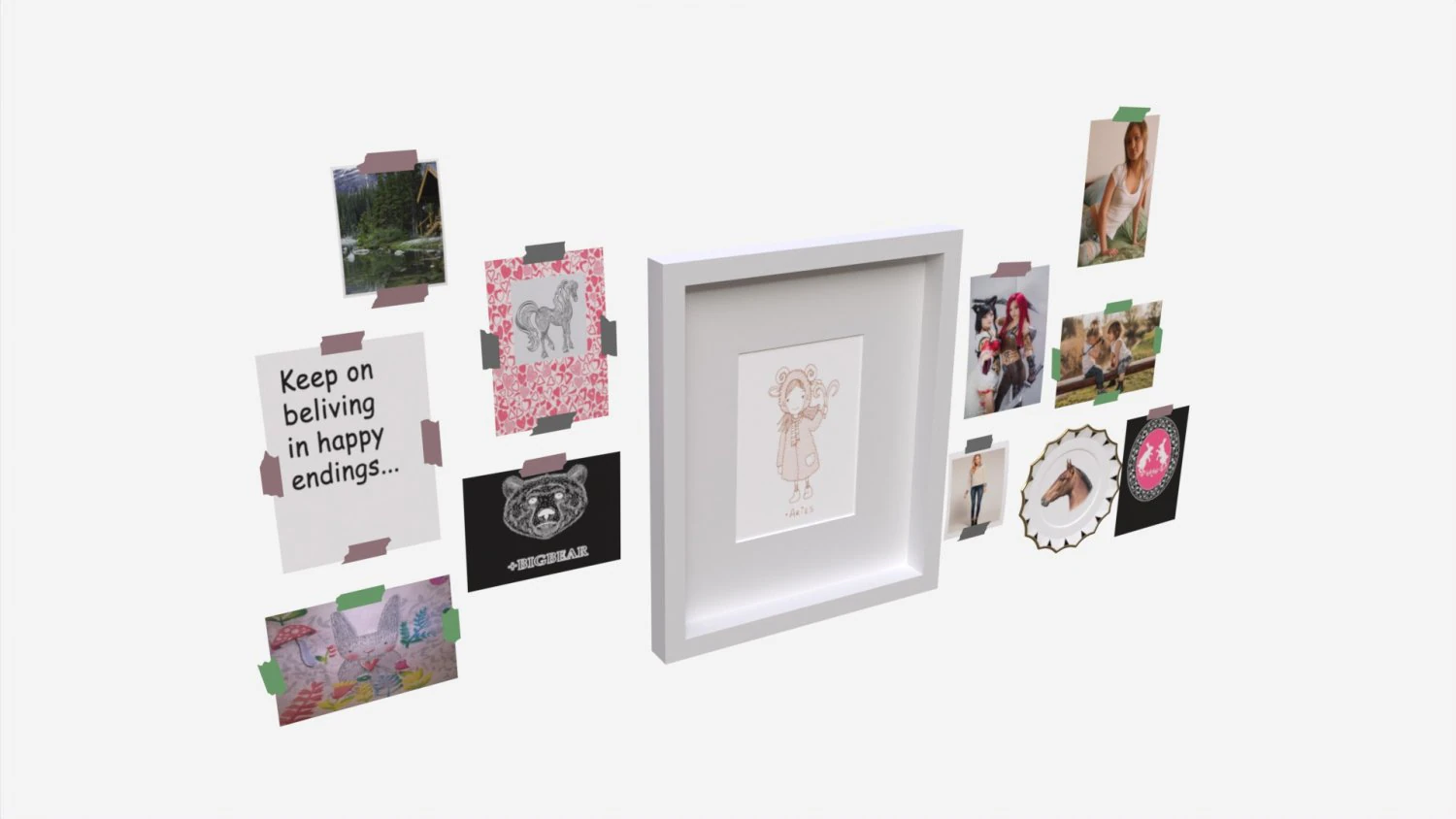 Wall decors pictures plate 3D Model .c4d .max .obj .3ds .fbx .stl .blend 