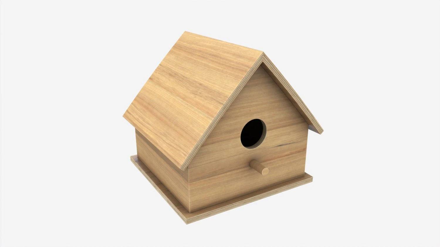 Wooden Birdhouse 3D Model .c4d .max .obj .3ds .fbx .stl .blend