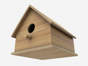 Wooden Birdhouse 3D Model