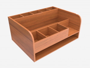 Wooden Desk Organizer 01 3D Model