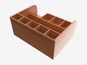 Wooden Desk Organizer 01 3D Model