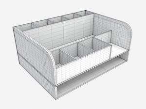 Wooden Desk Organizer 01 3D Model