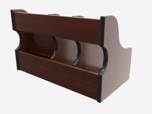 Wooden Desk Organizer 02 Modello 3D