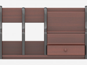 Wooden Desk Organizer 02 Modello 3D