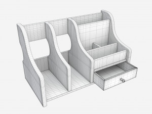 Wooden Desk Organizer 02 Modello 3D
