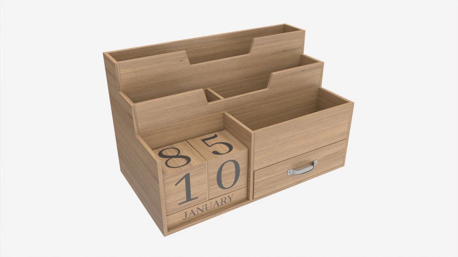 Wooden Desk Organizer 03 3D Model .c4d .max .obj .3ds .fbx .stl .blend 
