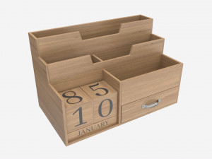 Wooden Desk Organizer 03 Modello 3D