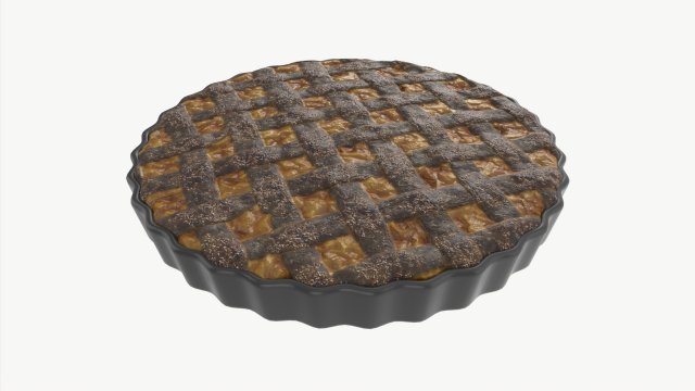 Apple Pie burned with Plate 3D 模型 .c4d .max .obj .3ds .fbx .stl .blend 