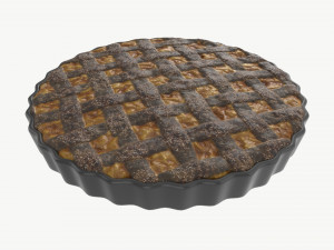 Apple Pie burned with Plate 3D Model
