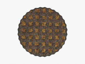 Apple Pie burned with Plate 3D Model