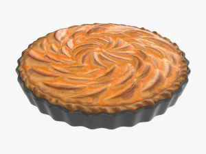 Appeltaart Frans met Bord 01 3D Model