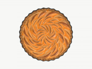 Apple Pie French with Plate 01 3D Model