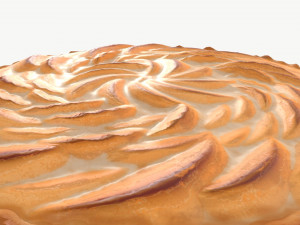 Apple Pie French with Plate 02 3D Model