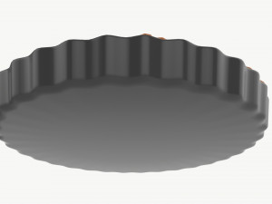Apple Pie French with Plate 02 3D Model