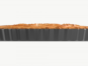 Apple Pie French with Plate 02 3D Model