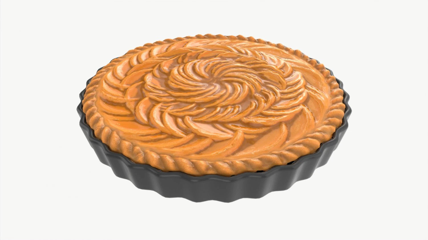 Apple Pie French with Plate 03 3D Model .c4d .max .obj .3ds .fbx .stl .blend 
