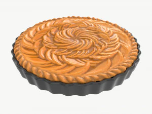 アップルパイフレンチ プレート付き 03 3Dモデル