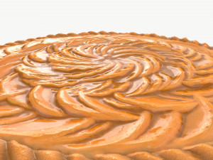 Apple Pie French with Plate 03 3D Модель