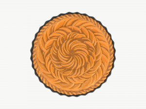 Apple Pie French with Plate 03 3D Модель