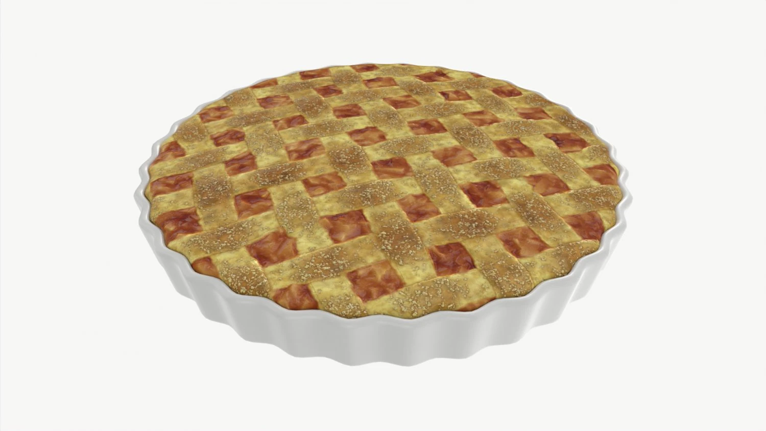 Apple Pie with Plate 01 3D Model .c4d .max .obj .3ds .fbx .stl .blend 